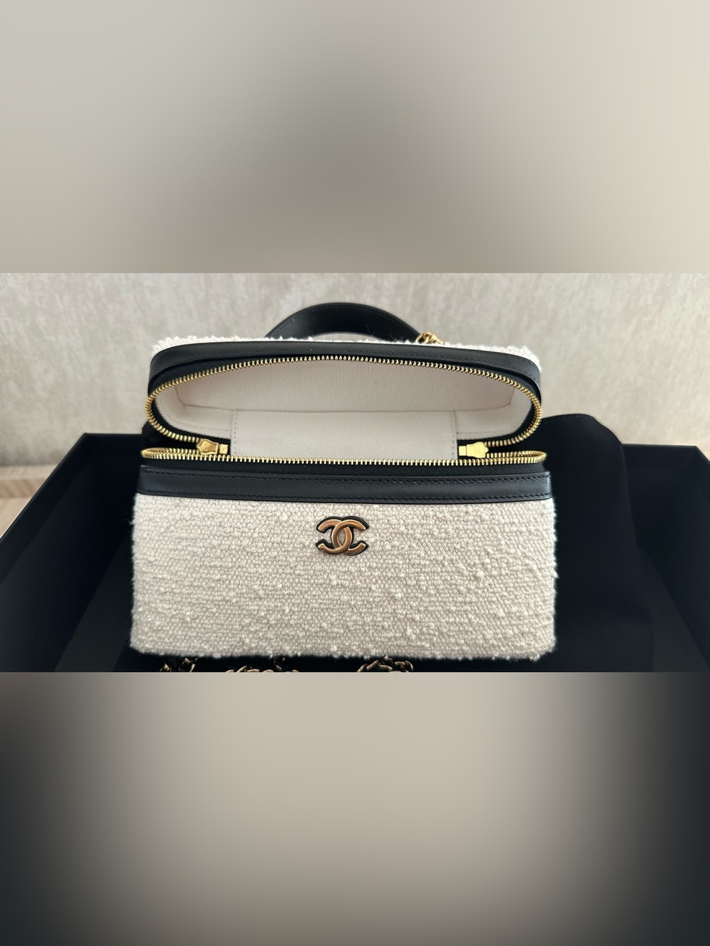 CHANEL Coco Beach 2026 Half Vanity Top-Handle Bag with Black Trim - Picture 10 of 13